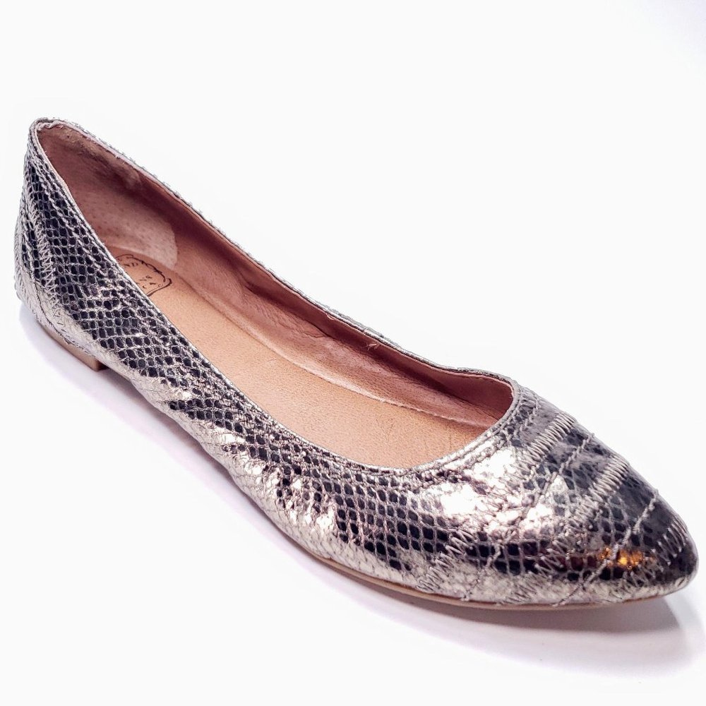Lucky Brand Peppy Ballet Flats Gold Leather Size 8